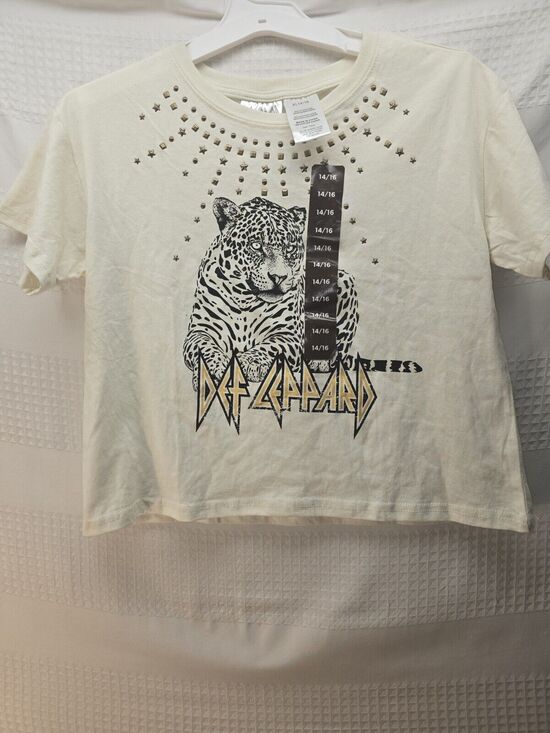 Def Leppard Other - Def Leppard Tshirt Girls Size 14/16 Short Sleeve Bejeweled 5753
